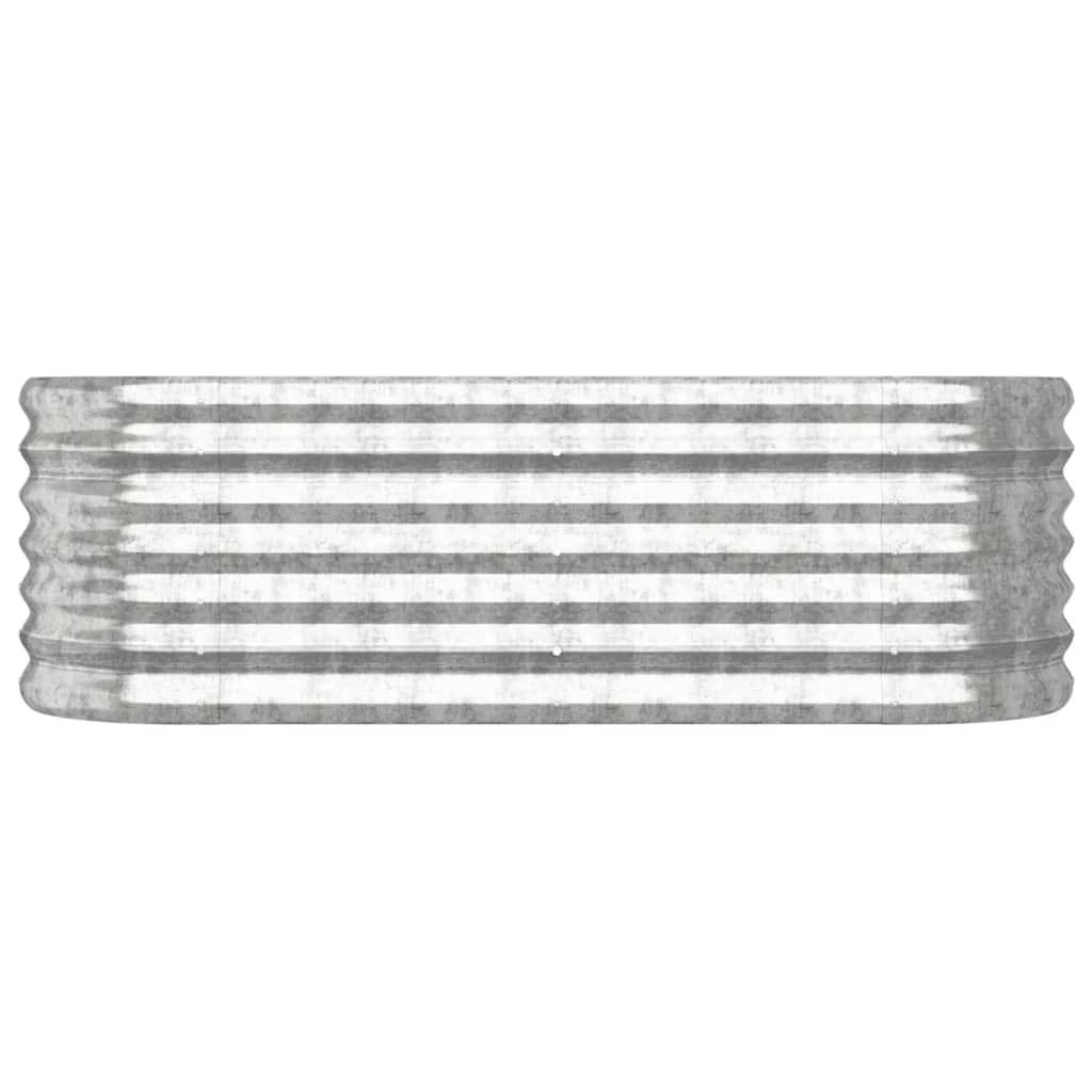 vidaXL Garden Raised Bed Powder-coated Steel 114x40x36 cm Silver