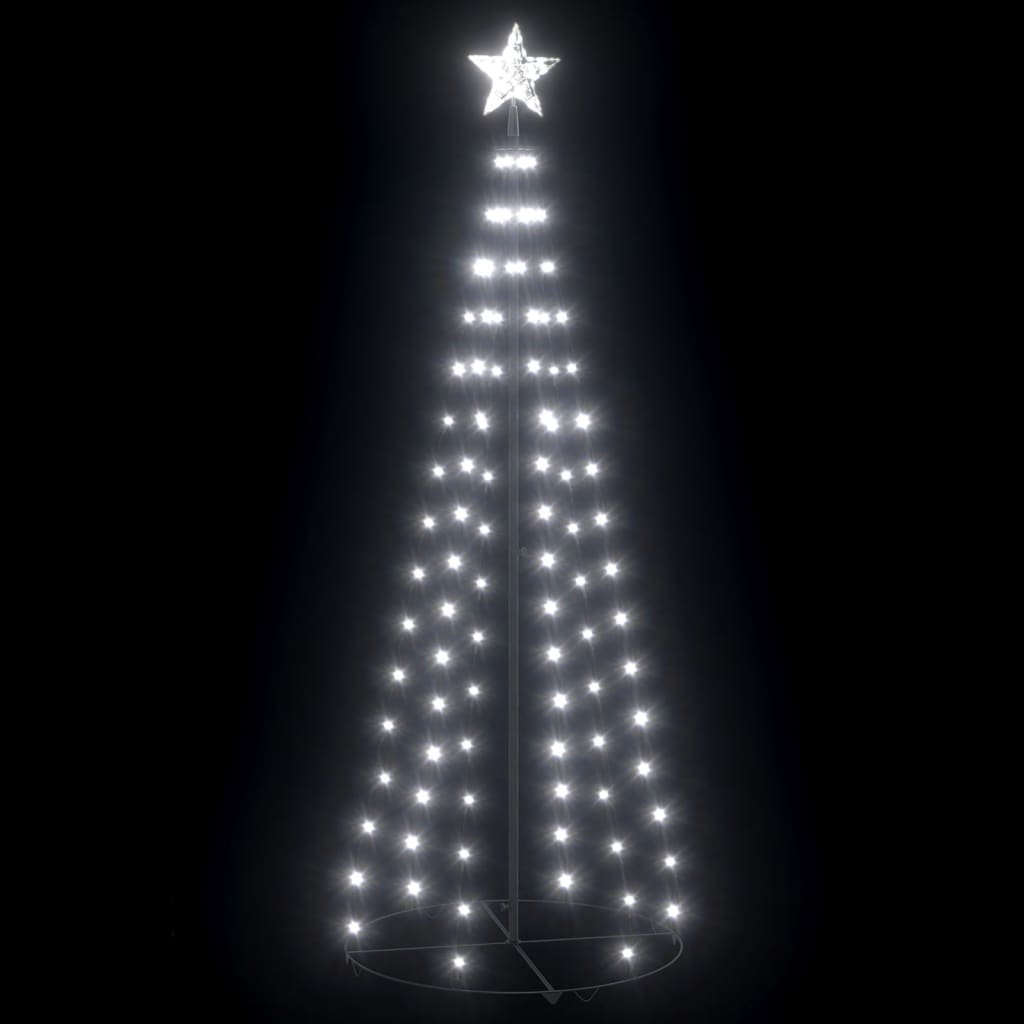 vidaXL Christmas Cone Tree Cold White 100 LEDs Decoration 70x180 cm