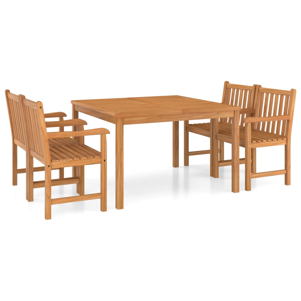 vidaXL 5 Piece Garden Dining Set Solid Teak Wood
