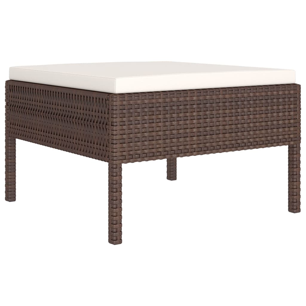 vidaXL 6 Piece Garden Lounge Set with Cushions Poly Rattan Brown