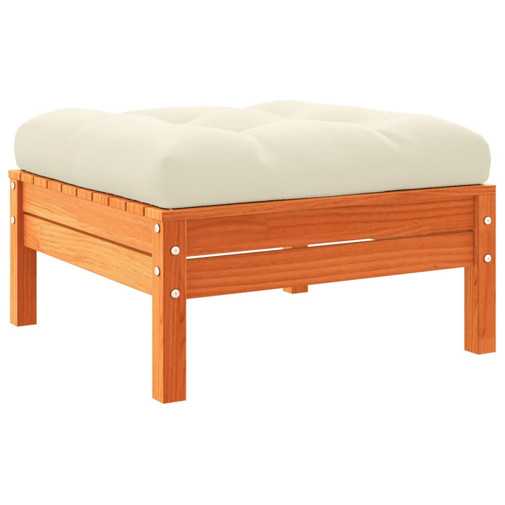 vidaXL 9 Piece Garden Sofa Set with Cushions Wax Brown Solid Wood Pine