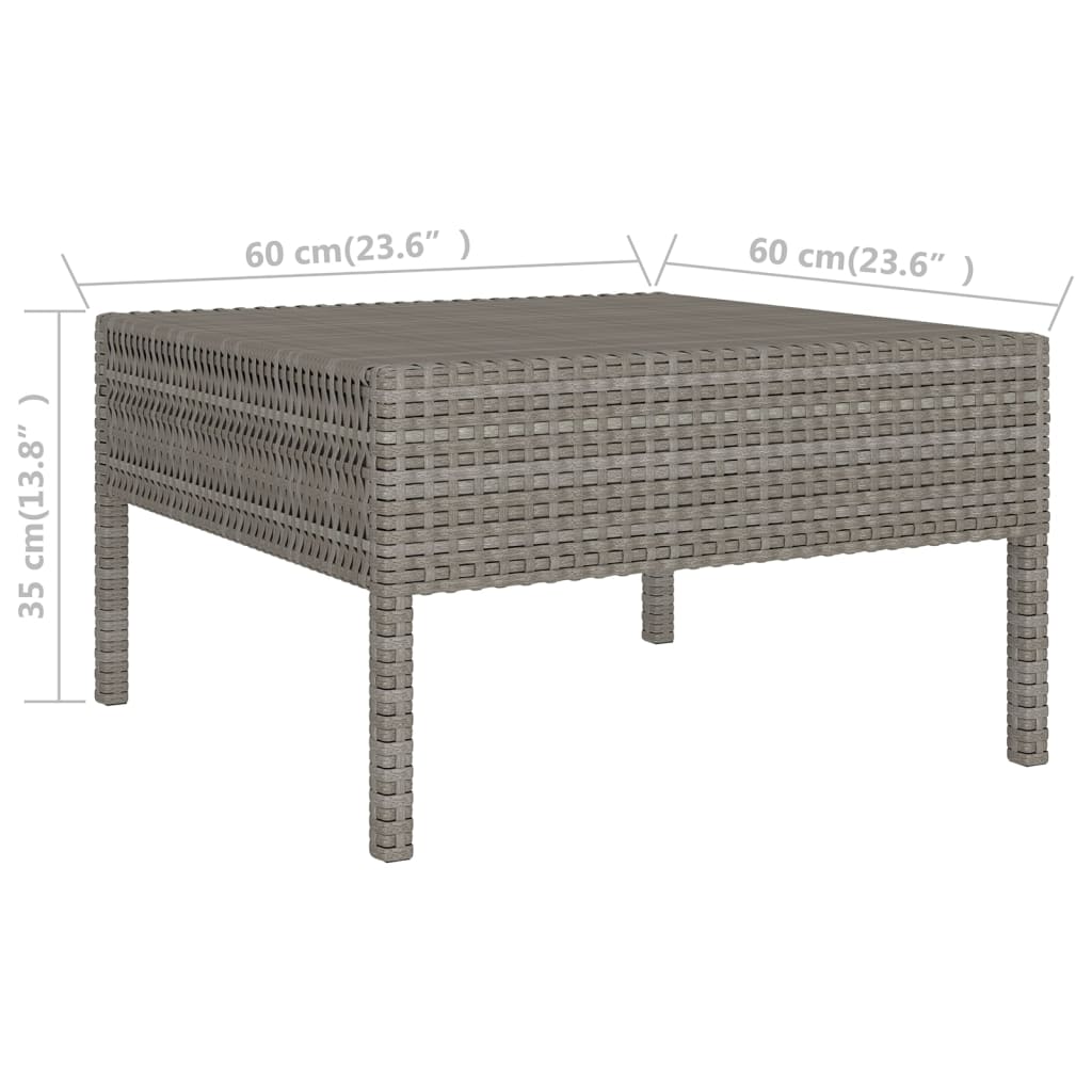 vidaXL 14 Piece Garden Lounge Set with Cushions Poly Rattan Grey