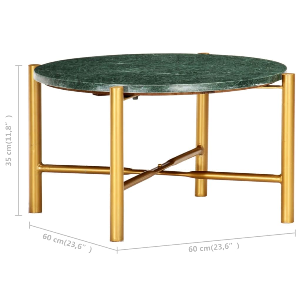 vidaXL Coffee Table Green 60x60x35 cm Real Stone with Marble Texture