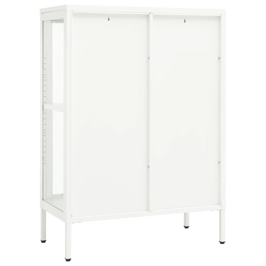 vidaXL Sideboard White 75x35x105 cm Steel and Glass