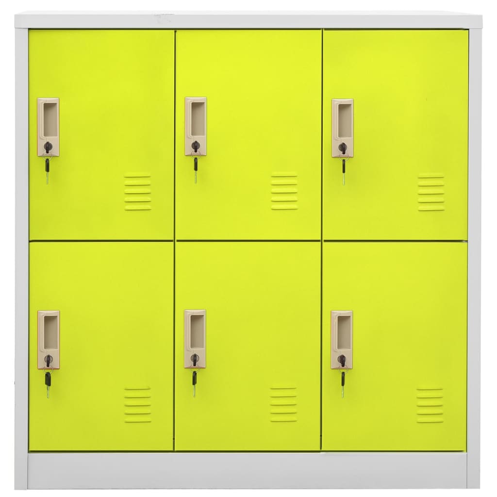 vidaXL Locker Cabinet Light Grey and Green 90x45x92.5 cm Steel