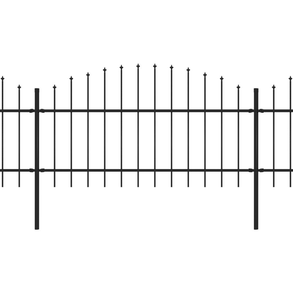 vidaXL Garden Fence with Spear Top Steel