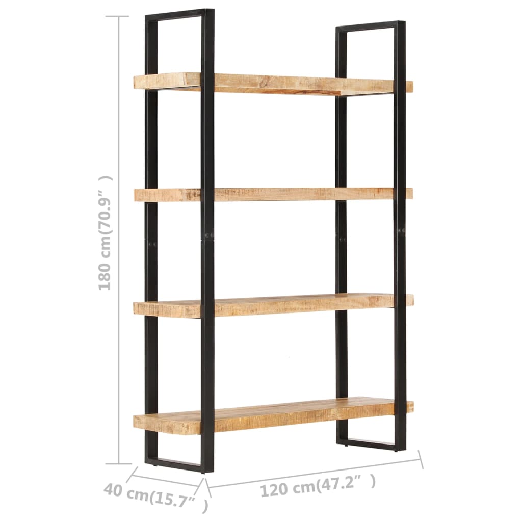 vidaXL 4-Tier Bookcase 120x40x180 cm Rough Mango Wood