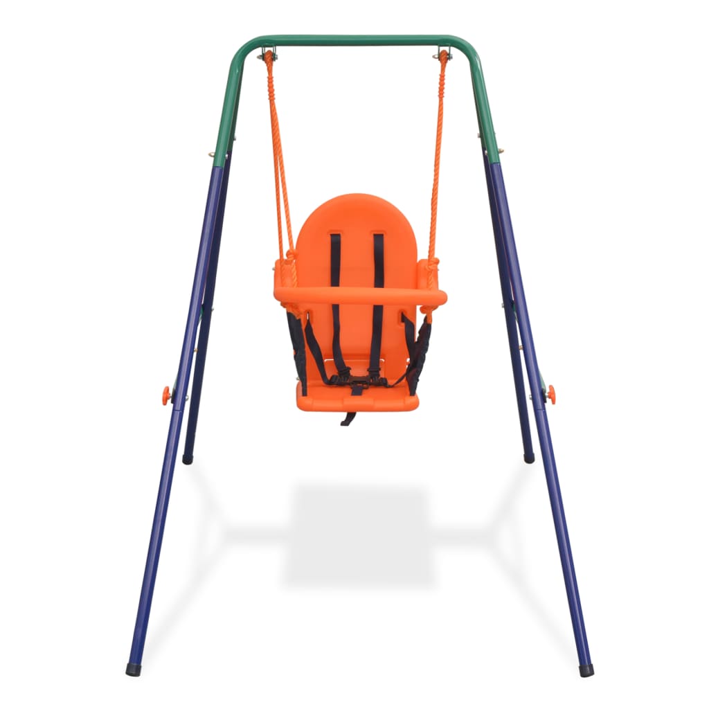 vidaXL Toddler Swing Set with Safety Harness Orange