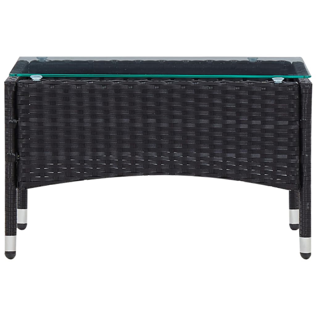 vidaXL 5 Piece Garden Lounge Set With Cushions Poly Rattan Black