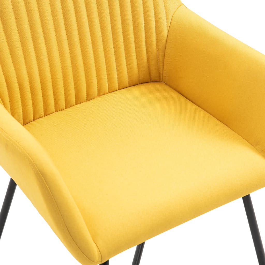 vidaXL Dining Chairs 2 pcs Yellow Fabric