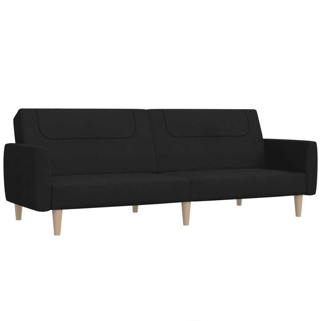 vidaXL 2-Seater Sofa Bed Black Fabric