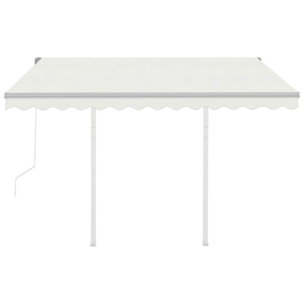 vidaXL Automatic Retractable Awning with Posts 3x2.5 m Cream