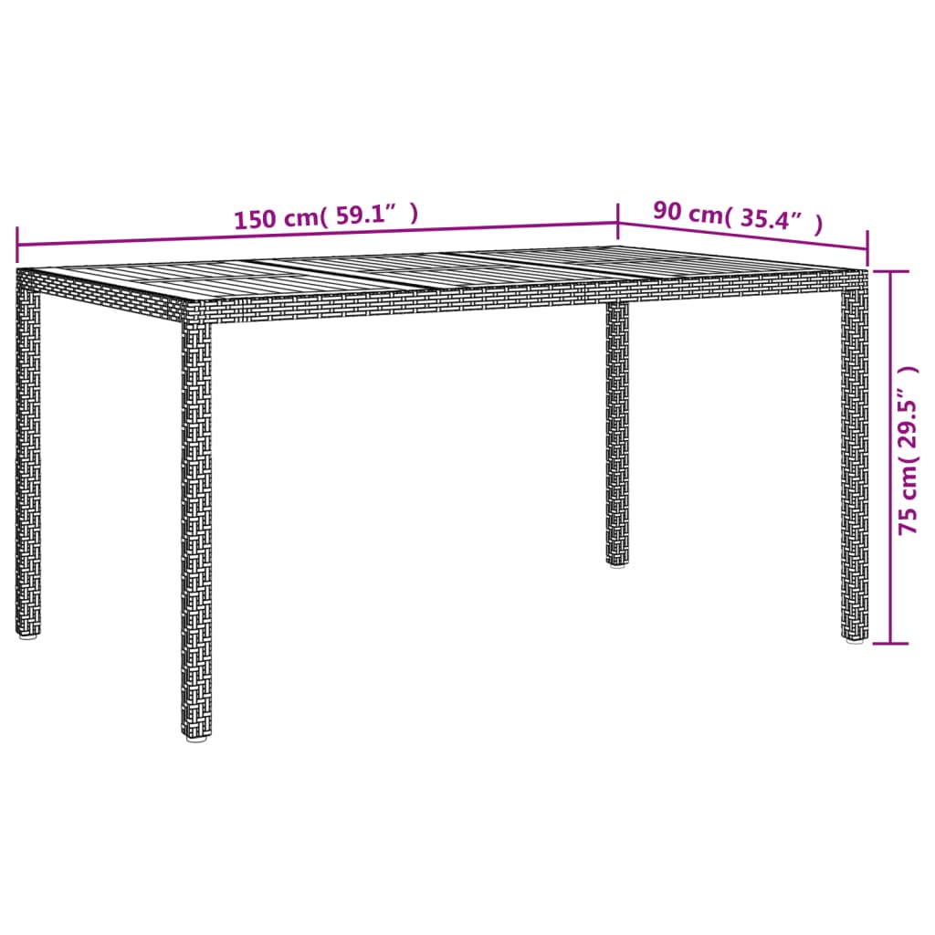 vidaXL 5 Piece Garden Dining Set with Cushions Grey Poly Rattan