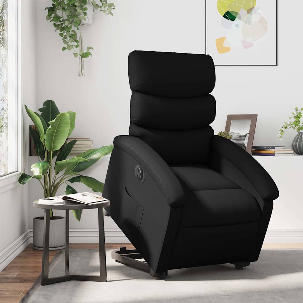 vidaXL Electric Stand up Recliner Chair Black Faux Leather
