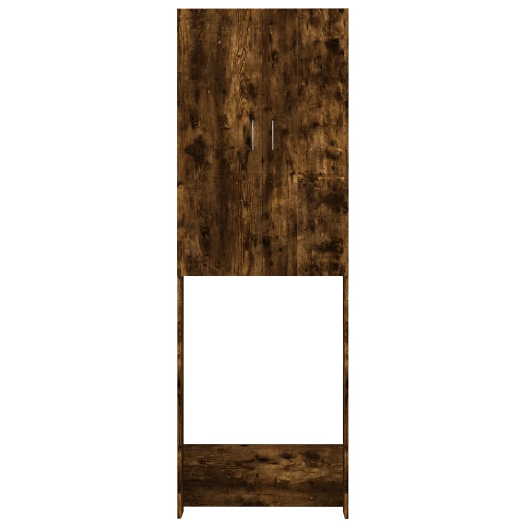 vidaXL Washing Machine Cabinet Smoked Oak 64x25.5x190 cm