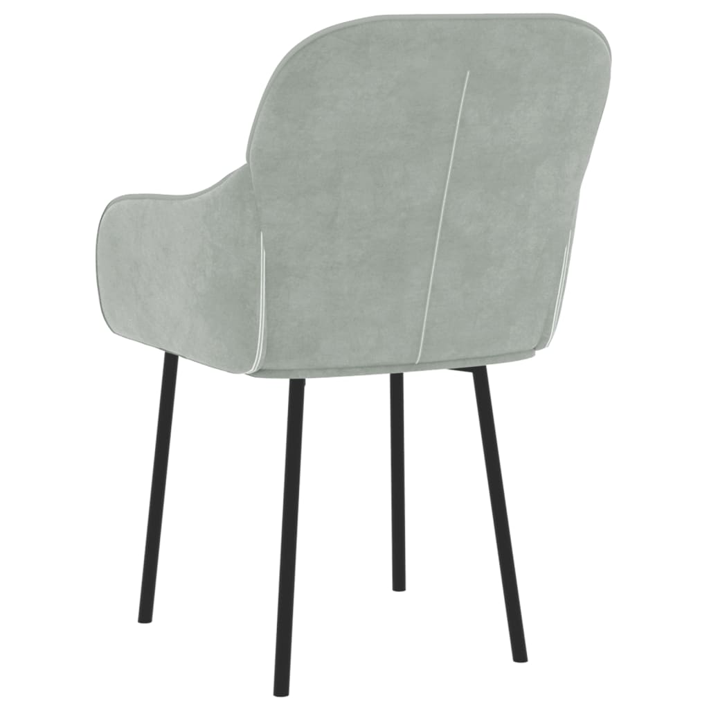 vidaXL Dining Chairs 2 pcs Light Grey Velvet