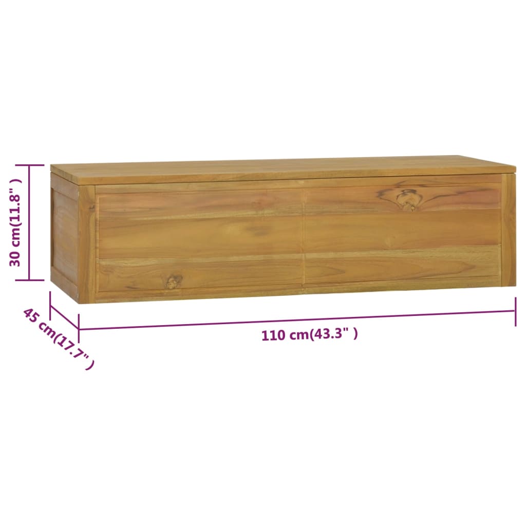 vidaXL Wall-mounted Bathroom Cabinet 110x45x30 cm Solid Wood Teak