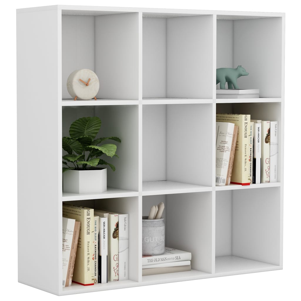 vidaXL Book Cabinet White 98x30x98 cm Engineered Wood