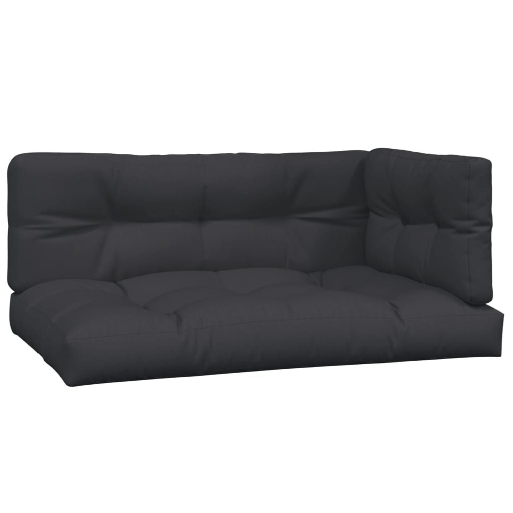 vidaXL Pallet Cushions 3 pcs Black Fabric
