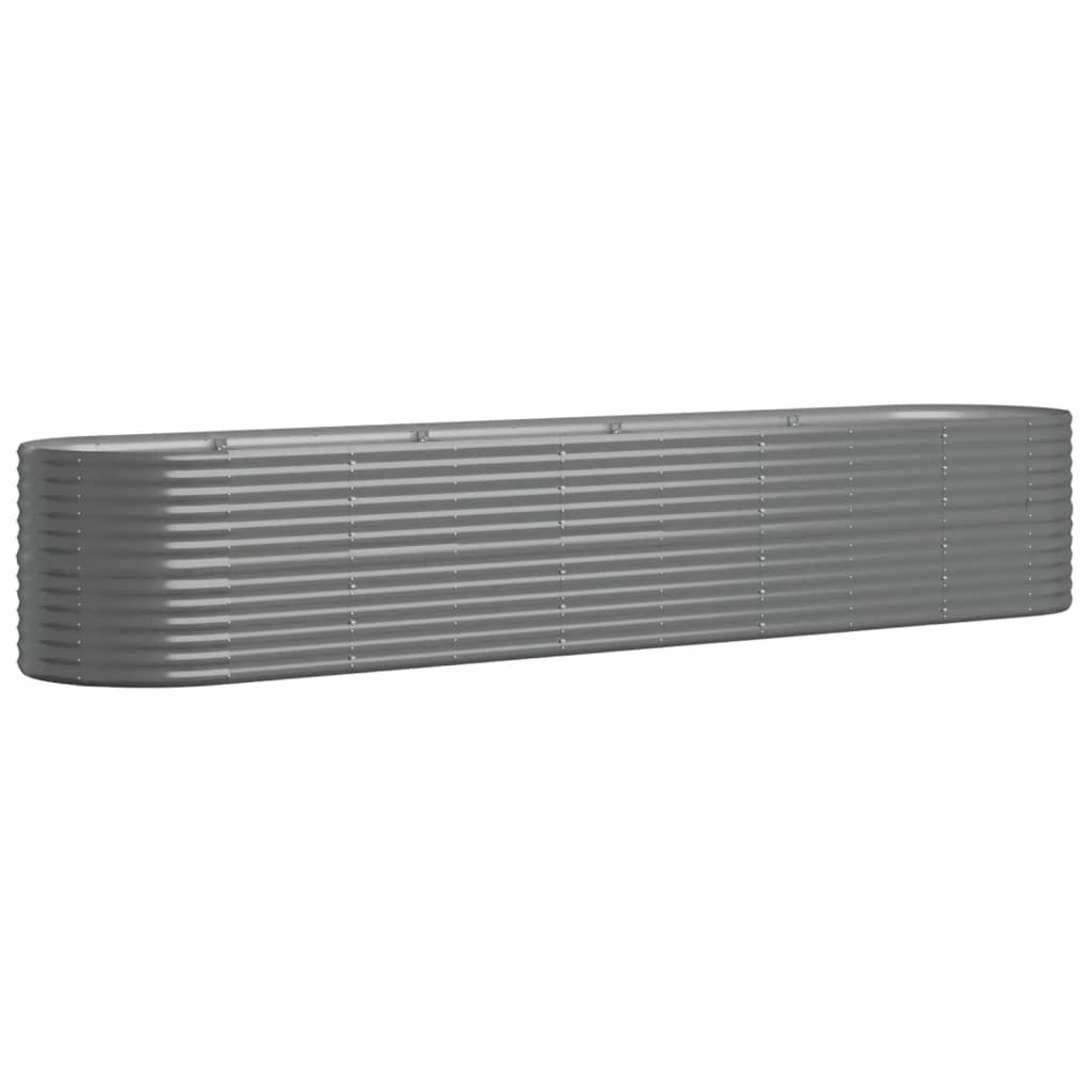 vidaXL Garden Raised Bed Powder-coated Steel 368x80x68 cm Grey
