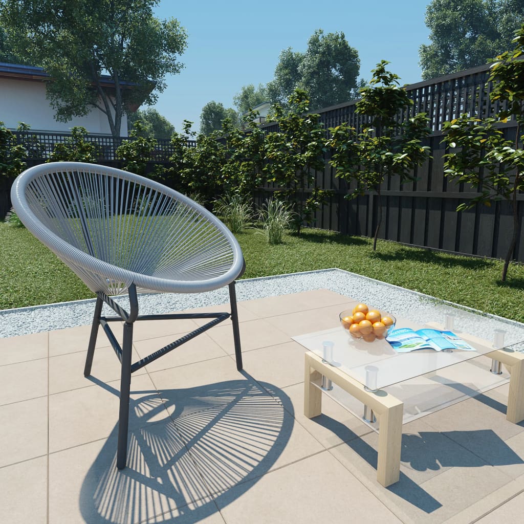 vidaXL Garden Moon Chair Poly Rattan Grey