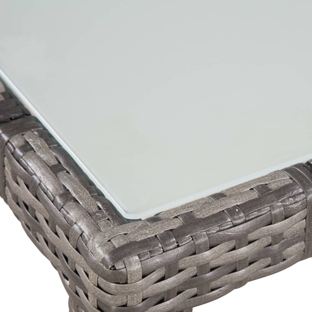 vidaXL 9 Piece Outdoor Dining Set with Cushions Poly Rattan Grey