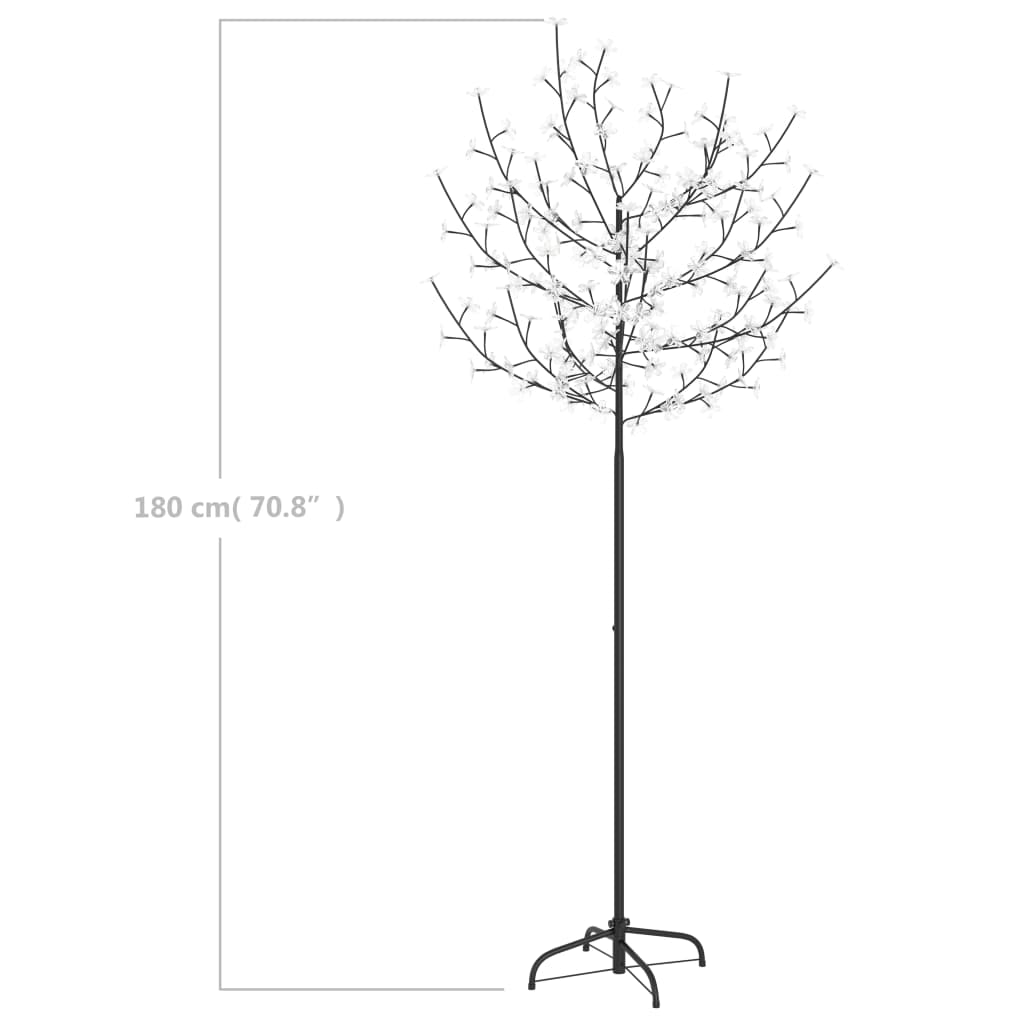 vidaXL Christmas Tree 200 LEDs Warm White Light Cherry Blossom 180 cm