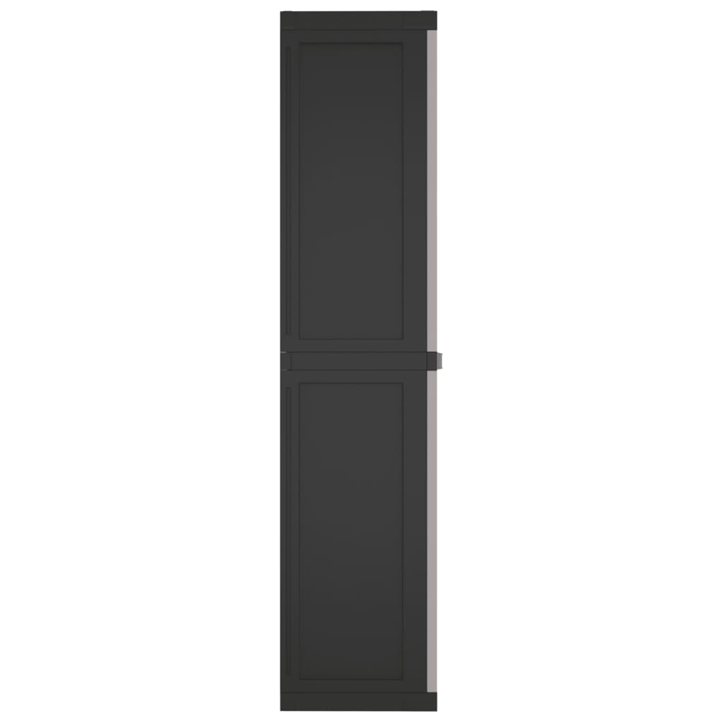 vidaXL Outdoor Storage Cabinet Grey and Black 97x37x165 cm PP