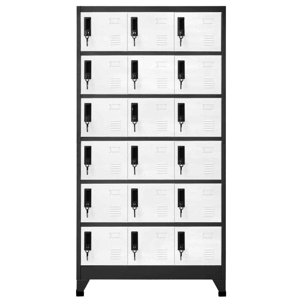 vidaXL Locker Cabinet Anthracite and White 90x40x180 cm Steel