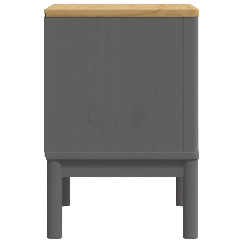 vidaXL Bedside Cabinet FLORO Grey 45x39x57 cm Solid Wood Pine