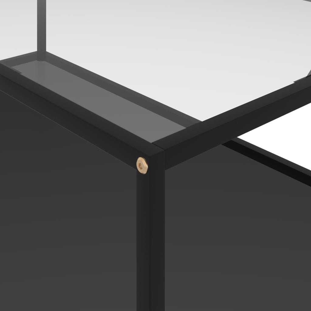 vidaXL Coffee Table Transparent and Black 120x60x35 cm Tempered Glass