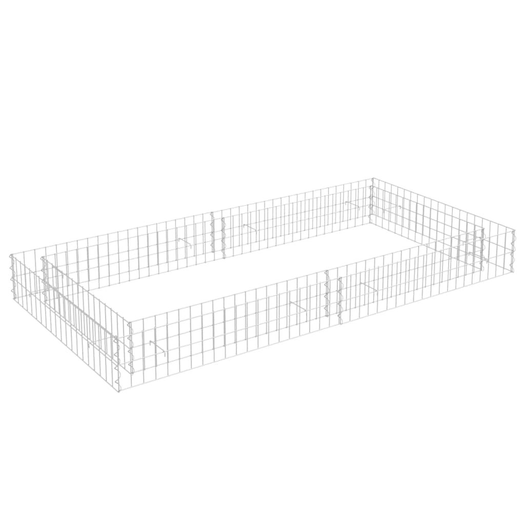 vidaXL Gabion Raised Bed Galvanised Steel 200x100x20 cm