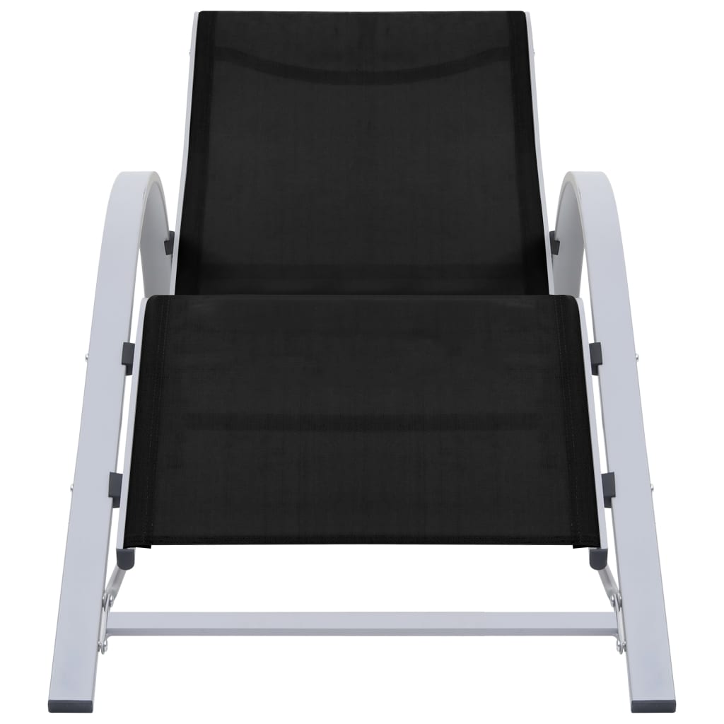 vidaXL Sunlounger Textilene and Aluminium Black