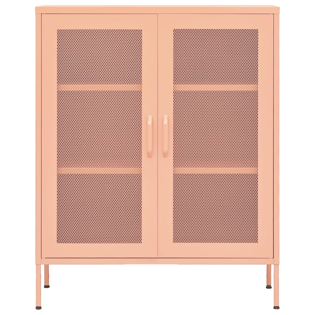 vidaXL Storage Cabinet Pink 80x35x101.5 cm Steel