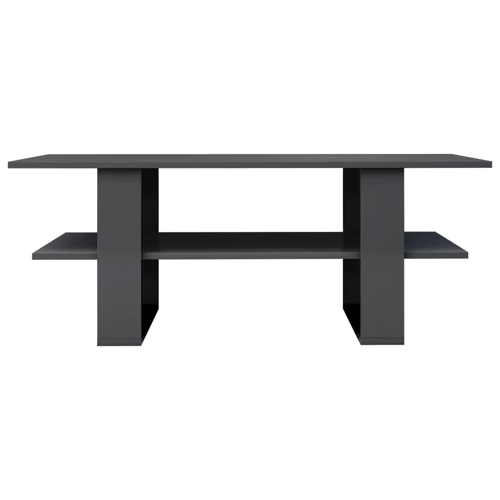 vidaXL Coffee Table High Gloss Grey 110x55x42 cm Engineered Wood
