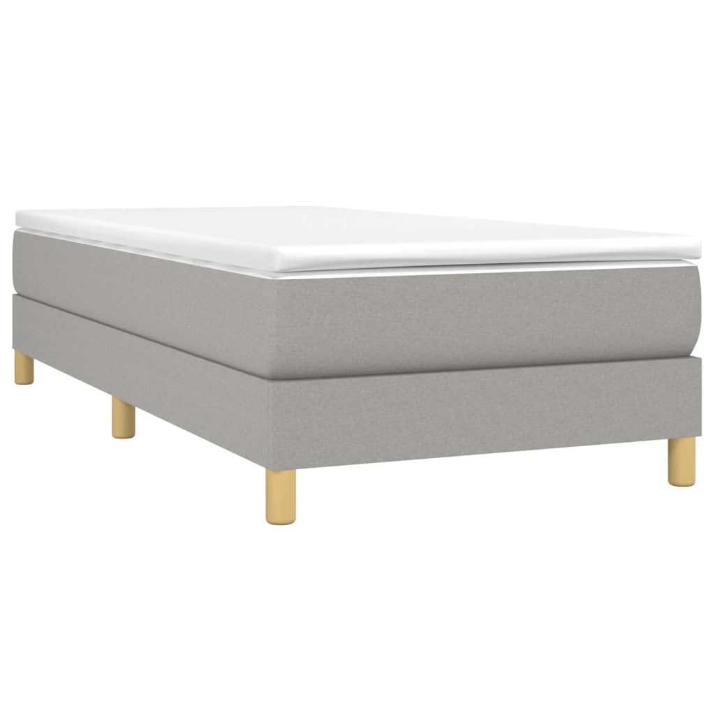vidaXL Box Spring Bed Frame Light Grey 100x203 cm Twin XL Fabric
