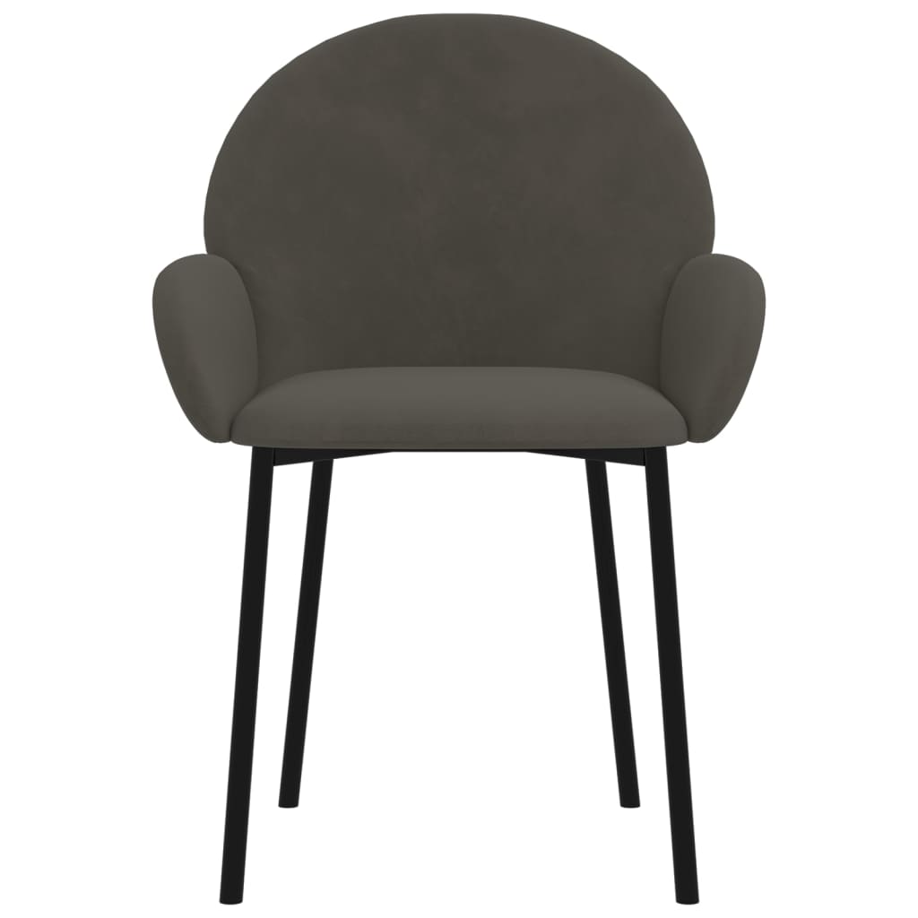 vidaXL Dining Chairs 2 pcs Dark Grey Velvet