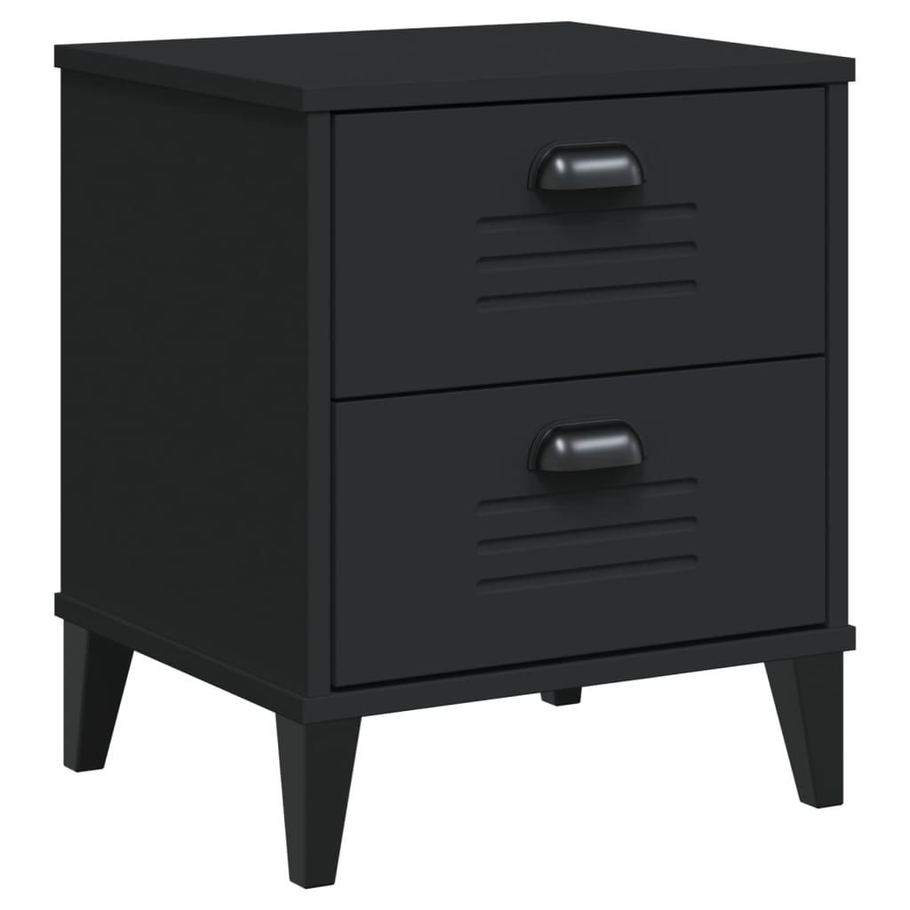 vidaXL Bedside Cabinet VIKEN Black Engineered Wood