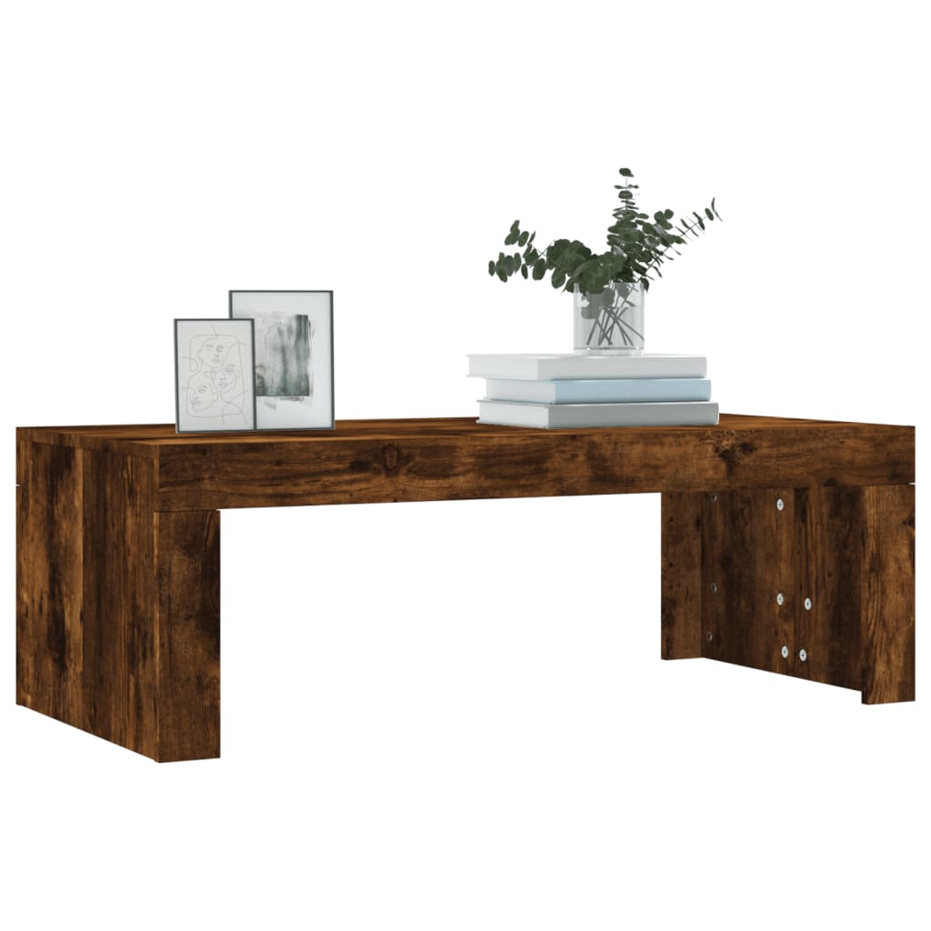 vidaXL Coffee Table Smoked Oak 102x50x36 cm Engineered Wood