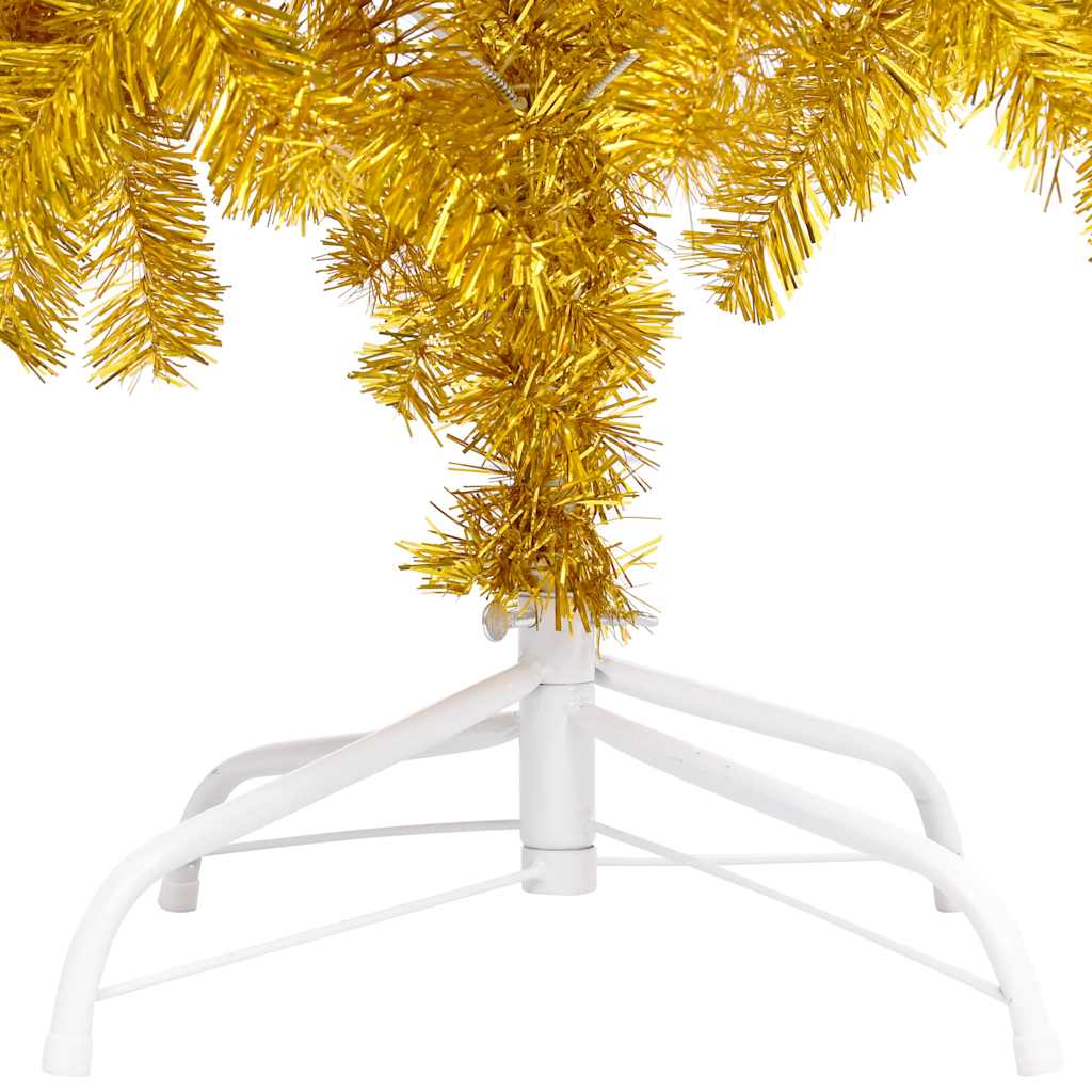 vidaXL Artificial Pre-lit Christmas Tree with Ball Set Gold 210 cm PET
