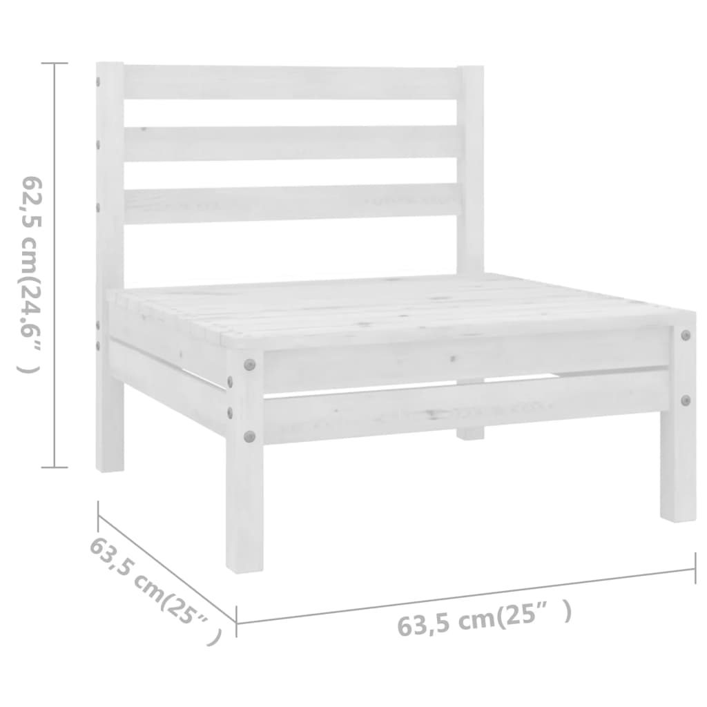 vidaXL 10 Piece Garden Lounge Set Solid Wood Pine White