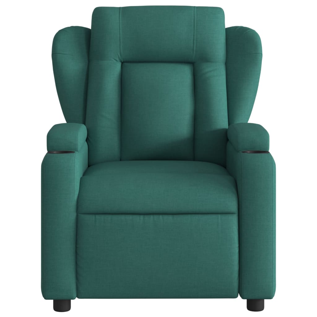 vidaXL Electric Massage Recliner Chair Dark Green Fabric