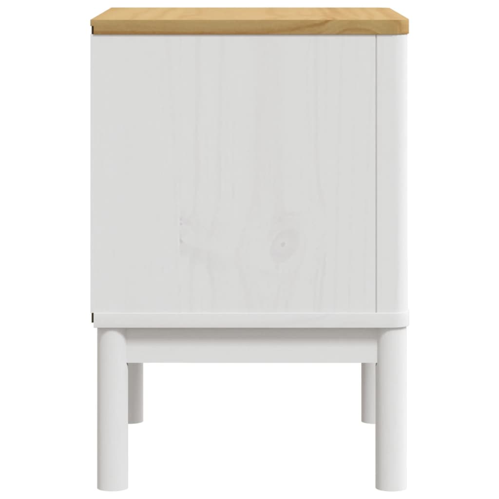 vidaXL Bedside Cabinet FLORO White 45x39x57 cm Solid Wood Pine