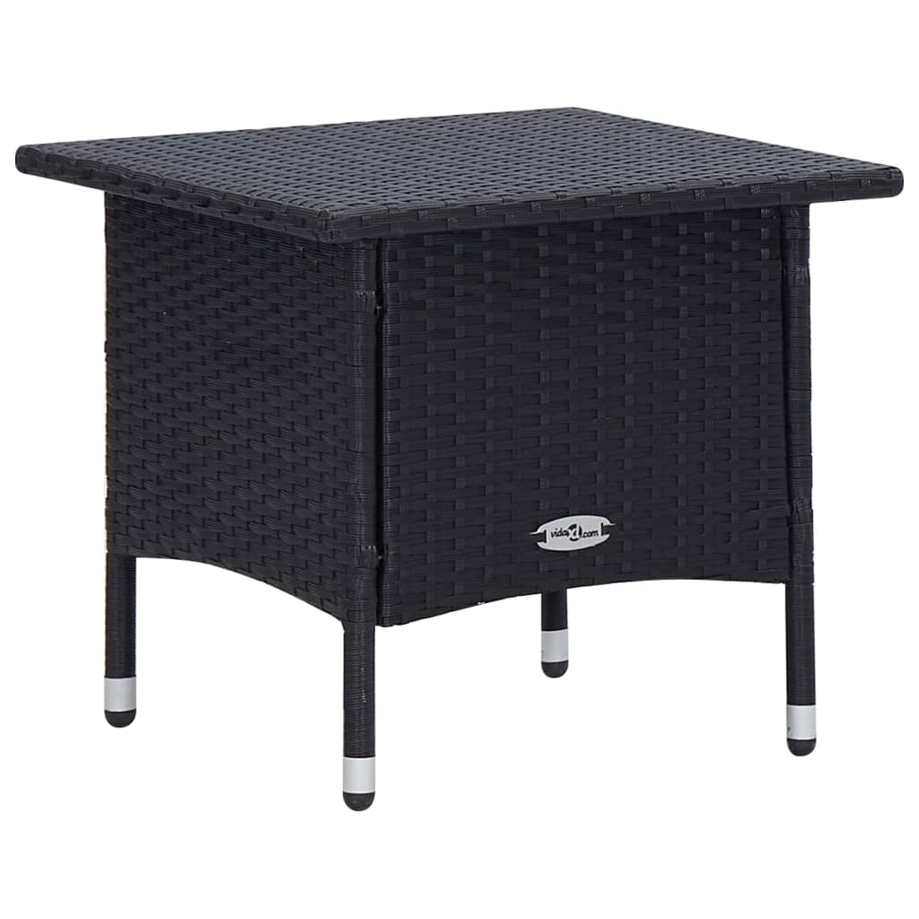vidaXL 2 Piece Garden Lounge Set with Cushions Poly Rattan Black