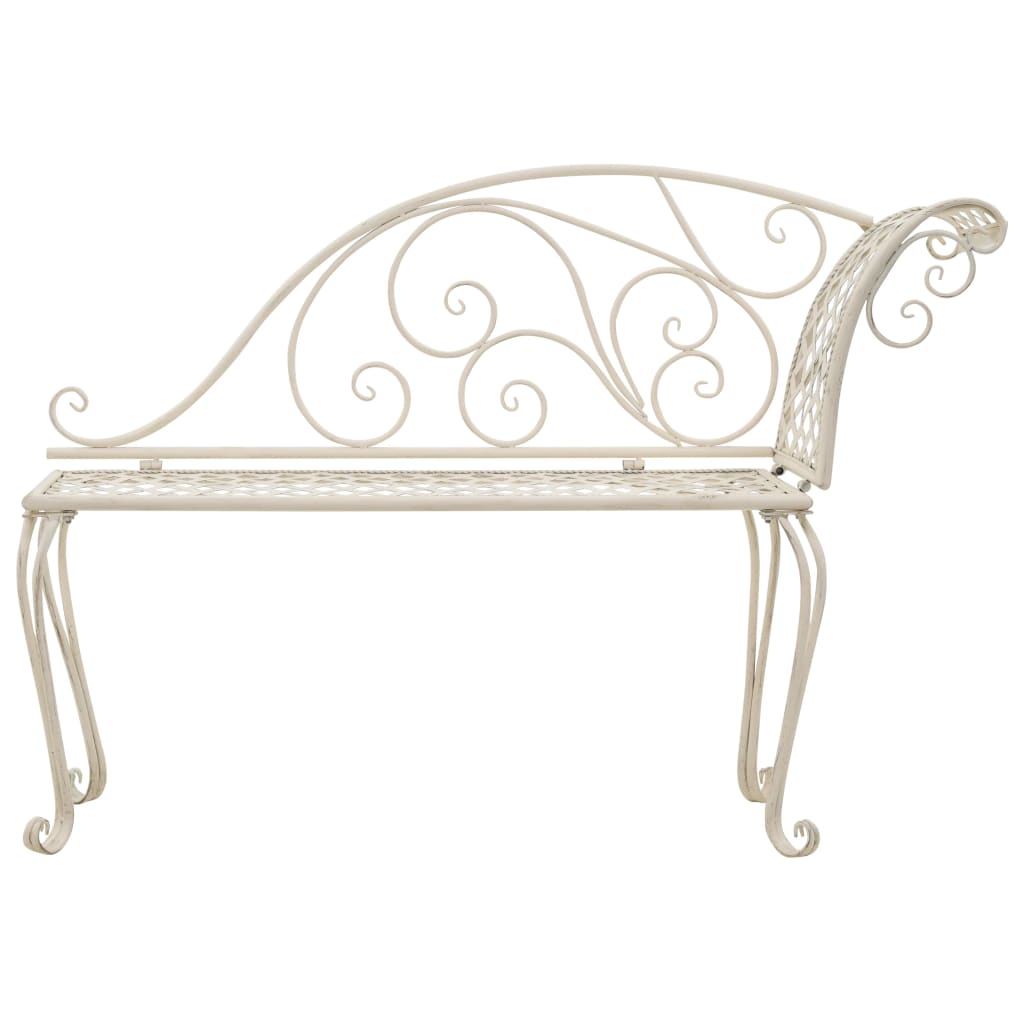 vidaXL Garden Chaise Lounge 128 cm Metal Antique White