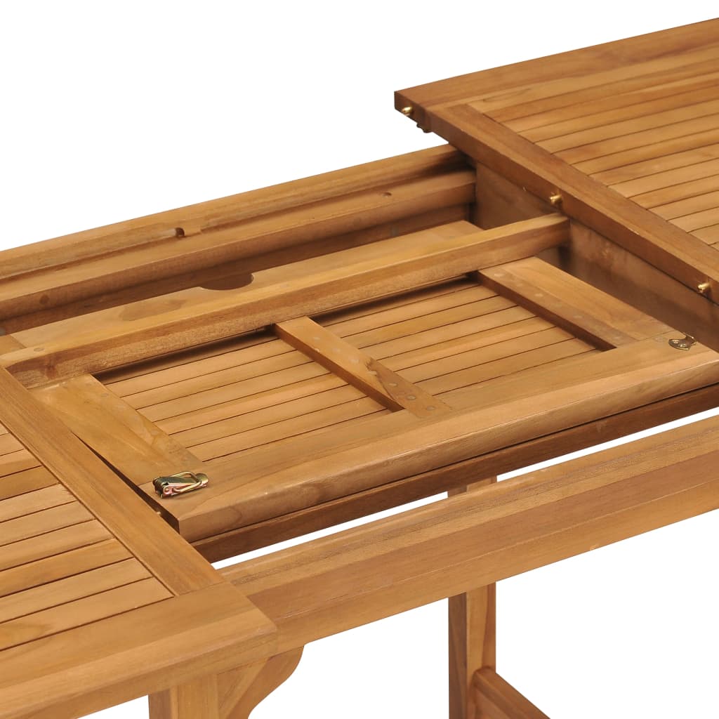 vidaXL Extending Garden Table (110-160)x80x75cm Solid Teak Wood