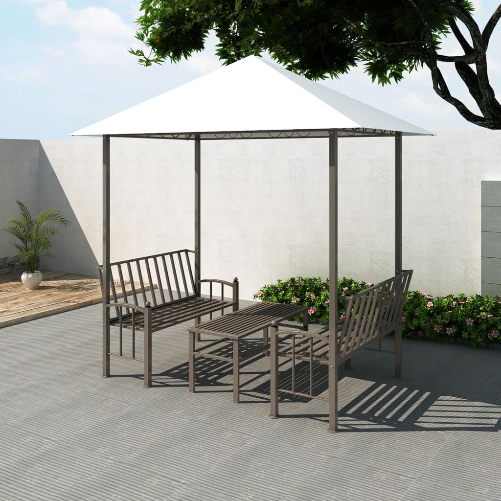 vidaXL Garden Pavilion with Table and Benches 2.5x1.5x2.4 m