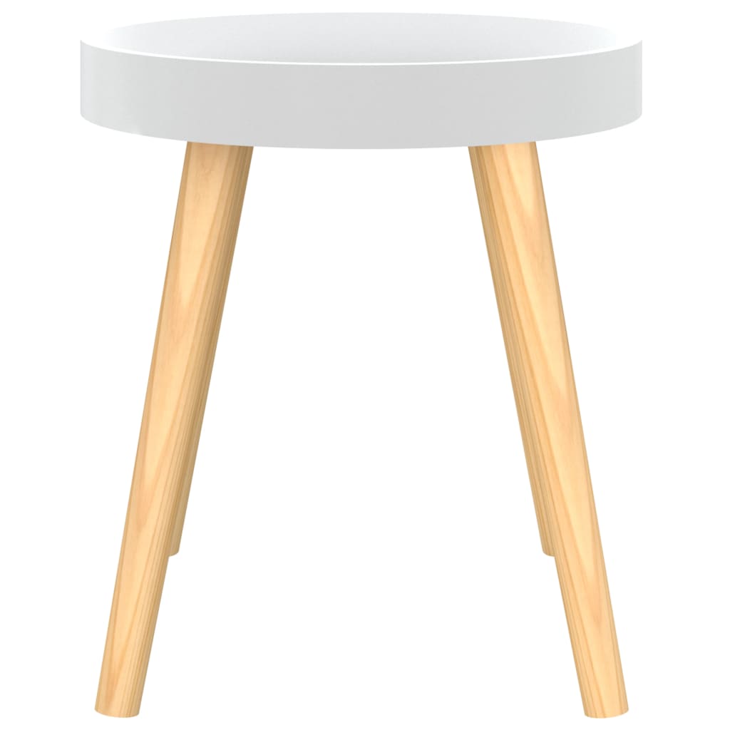 vidaXL Side Table White 38x38x40 cm Engineered Wood&Solid Wood Pine