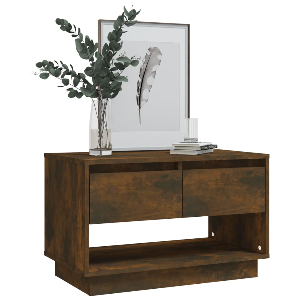 vidaXL TV Cabinet Smoked Oak 70x41x44 cm Engineered Wood