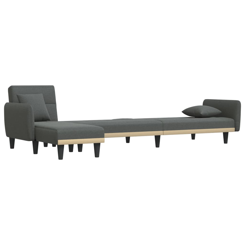 vidaXL L-shaped Sofa Bed Dark Grey 275x140x70 cm Fabric